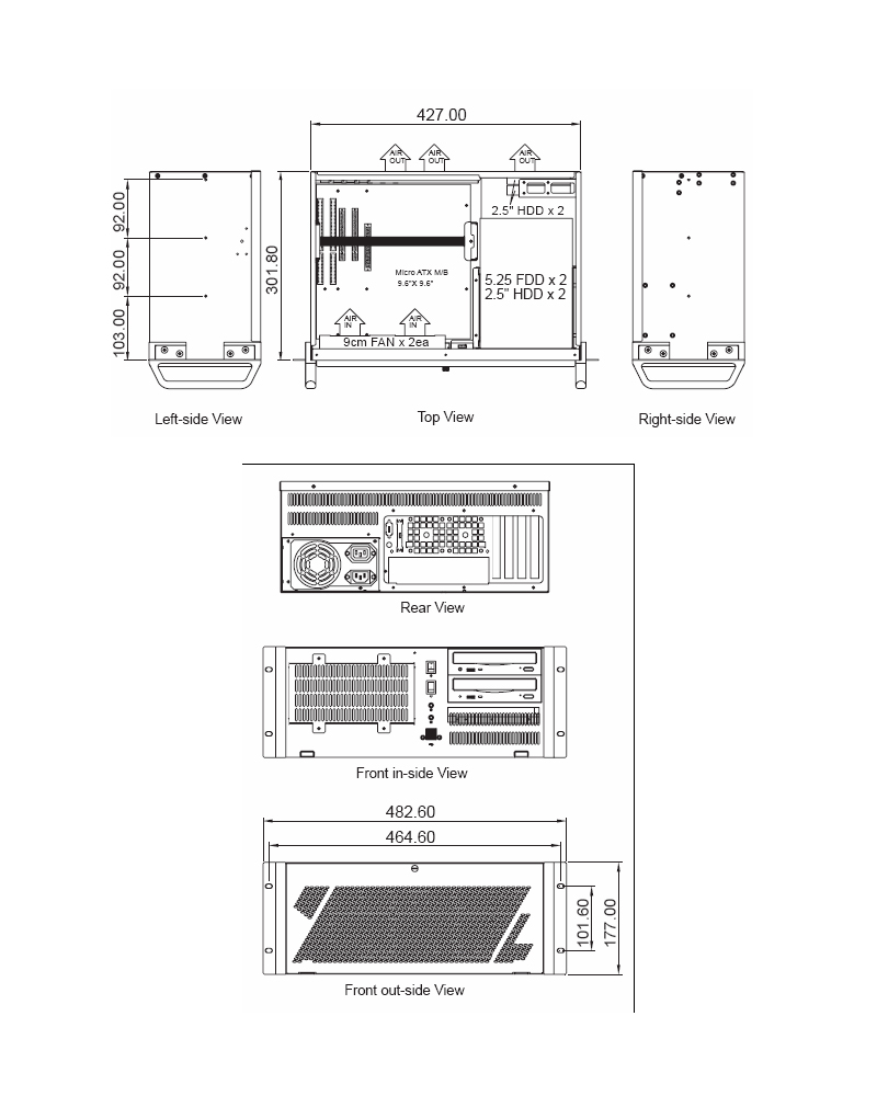 4U Rackmount Computer in a 11.9" Short Depth Chassis