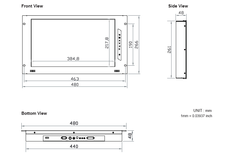 6u High Rackmount Monitor With A 17 3 Inch Full Hd Lcd Panel