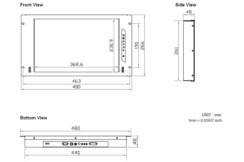 17 1 Inch 1920 X 1200 Full Hd 6u High Rackmount Monitor